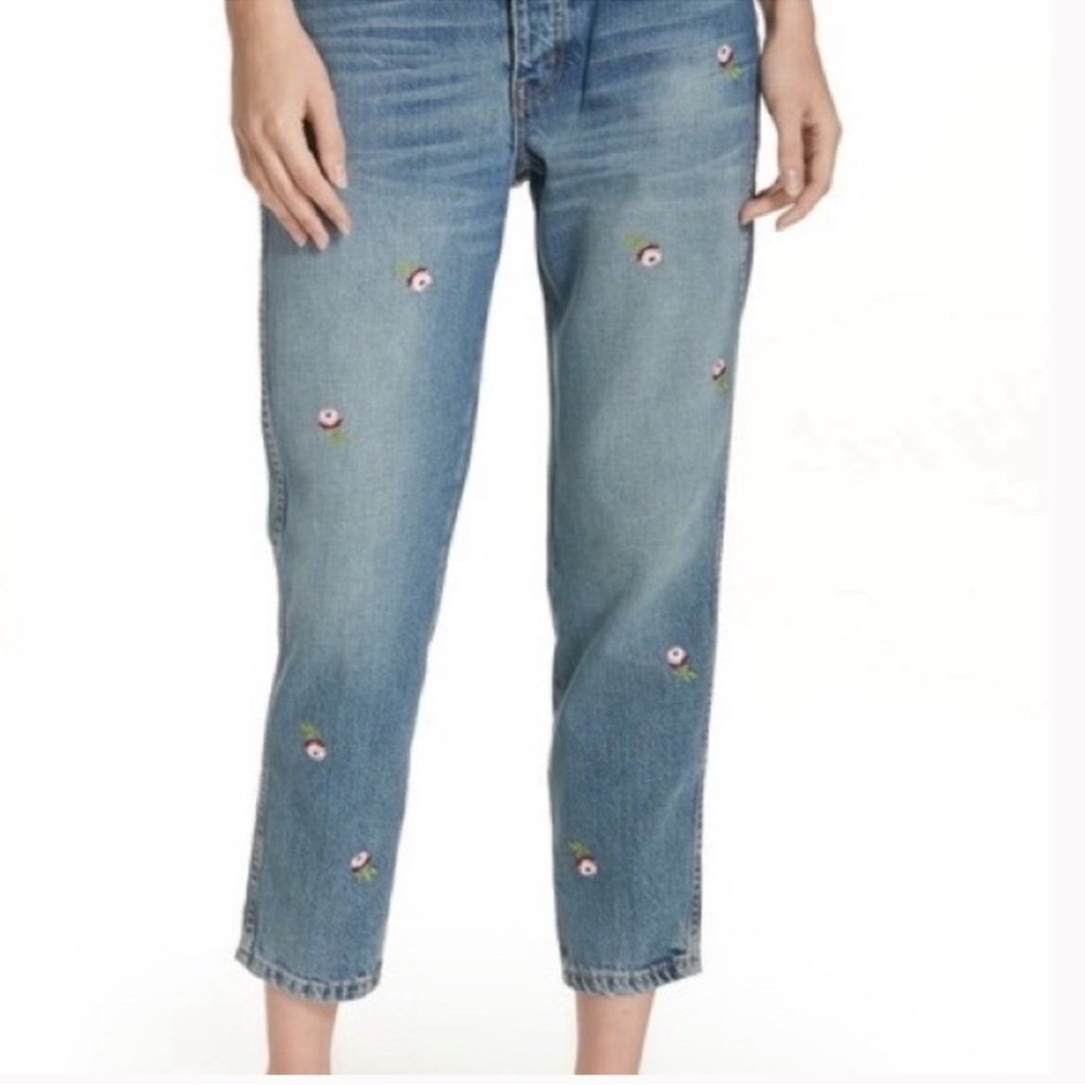 The Great The Fellow Floral Embroidered Denim Jeans - Picture 3 of 14